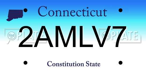 2AMLV7 Connecticut License Plate