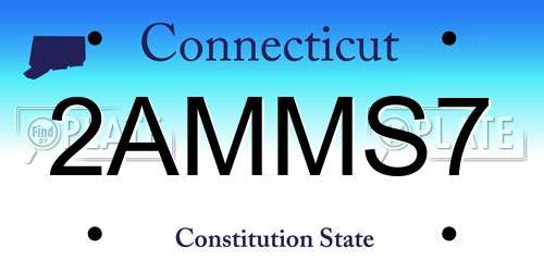 2AMMS7 Connecticut License Plate