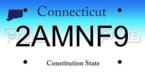 2AMNF9 Connecticut License Plate