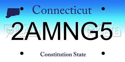 2AMNG5 Connecticut License Plate
