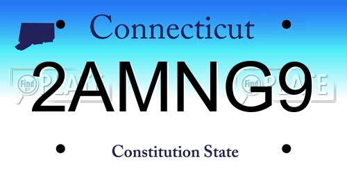 2AMNG9 Connecticut License Plate