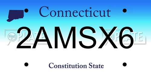2AMSX6 Connecticut License Plate