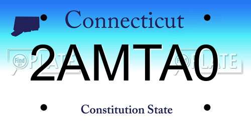 2AMTA0 Connecticut License Plate