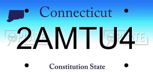 2AMTU4 Connecticut License Plate