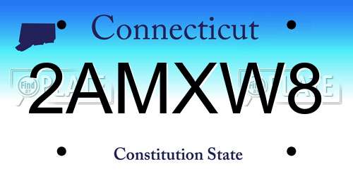 2AMXW8 Connecticut License Plate