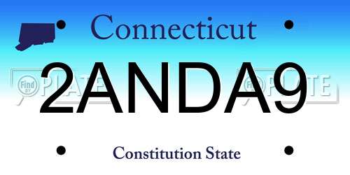 2ANDA9 Connecticut License Plate