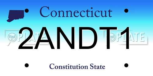 2ANDT1 Connecticut License Plate