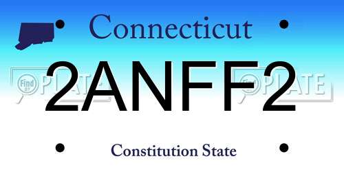 2ANFF2 Connecticut License Plate
