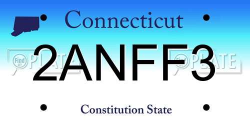 2ANFF3 Connecticut License Plate