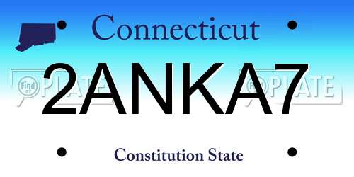2ANKA7 Connecticut License Plate
