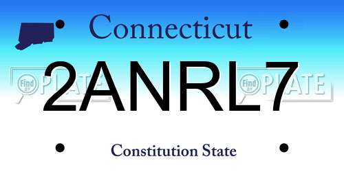 2ANRL7 Connecticut License Plate