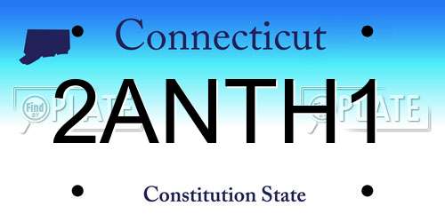 2ANTH1 Connecticut License Plate