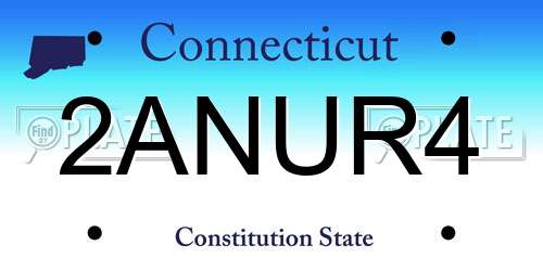 2ANUR4 Connecticut License Plate