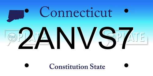 2ANVS7 Connecticut License Plate