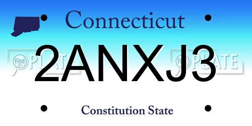 2ANXJ3 Connecticut License Plate