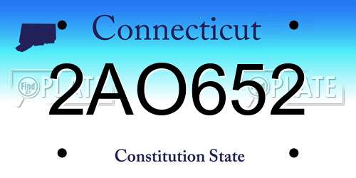 2AO652 Connecticut License Plate