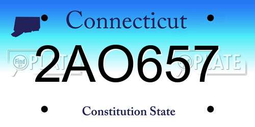 2AO657 Connecticut License Plate