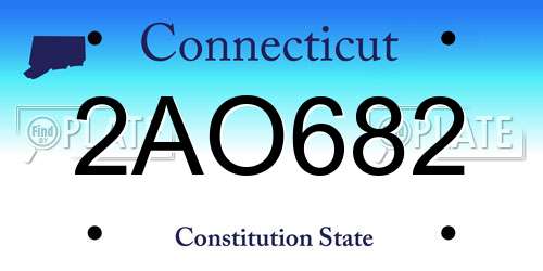2AO682 Connecticut License Plate