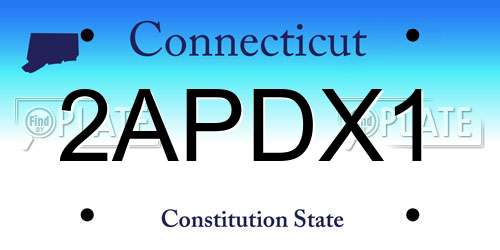 2APDX1 Connecticut License Plate