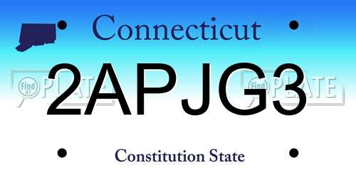 2APJG3 Connecticut License Plate