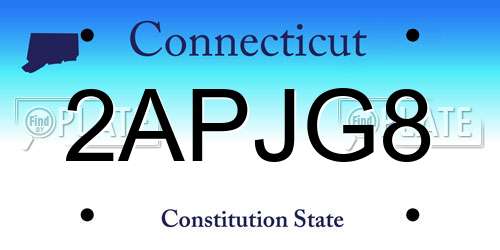 2APJG8 Connecticut License Plate