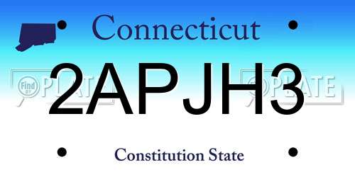 2APJH3 Connecticut License Plate