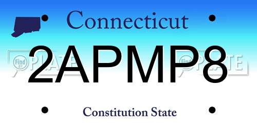 2APMP8 Connecticut License Plate