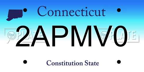 2APMV0 Connecticut License Plate