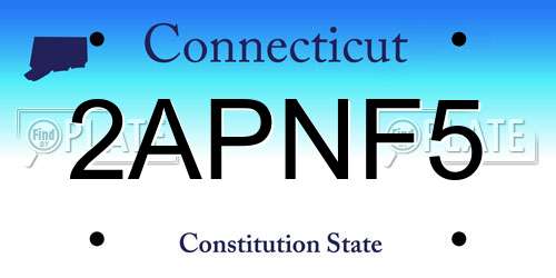 2APNF5 Connecticut License Plate
