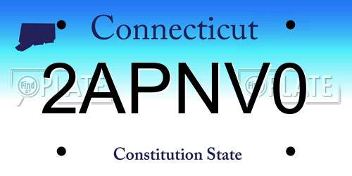2APNV0 Connecticut License Plate