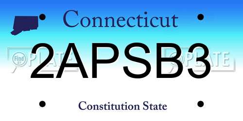 2APSB3 Connecticut License Plate