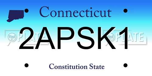 2APSK1 Connecticut License Plate