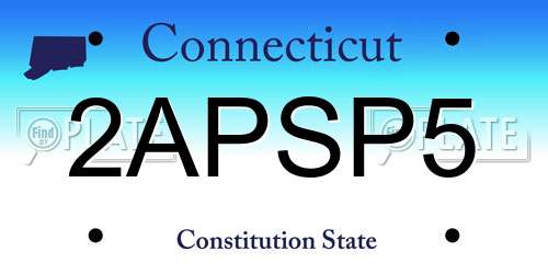 2APSP5 Connecticut License Plate