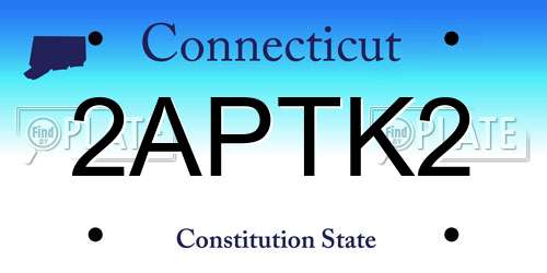 2APTK2 Connecticut License Plate