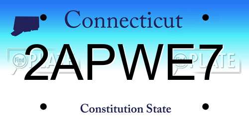 2APWE7 Connecticut License Plate