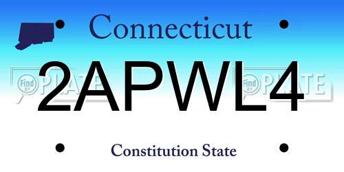 2APWL4 Connecticut License Plate