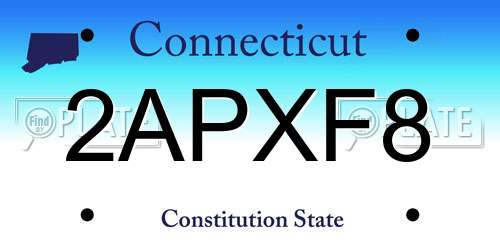 2APXF8 Connecticut License Plate