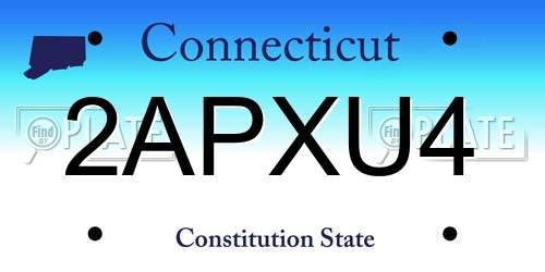 2APXU4 Connecticut License Plate