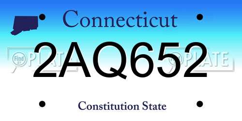 2AQ652 Connecticut License Plate