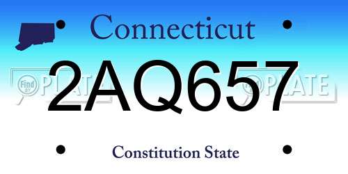 2AQ657 Connecticut License Plate