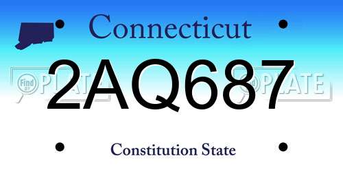 2AQ687 Connecticut License Plate