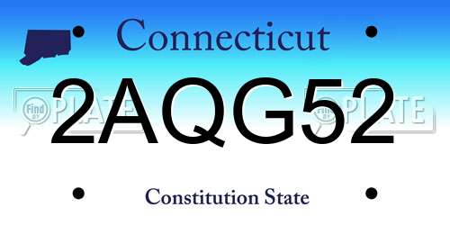 2AQG52 Connecticut License Plate