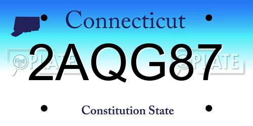 2AQG87 Connecticut License Plate