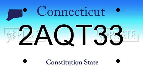 2AQT33 Connecticut License Plate