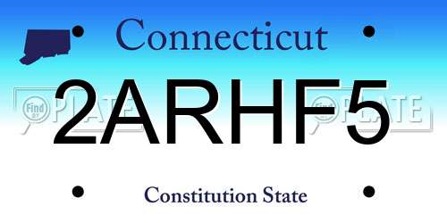 2ARHF5 Connecticut License Plate