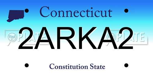 2ARKA2 Connecticut License Plate