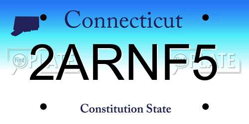 2ARNF5 Connecticut License Plate