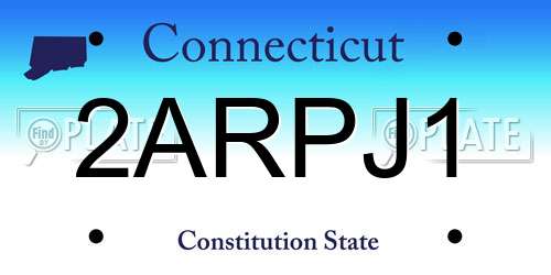 2ARPJ1 Connecticut License Plate