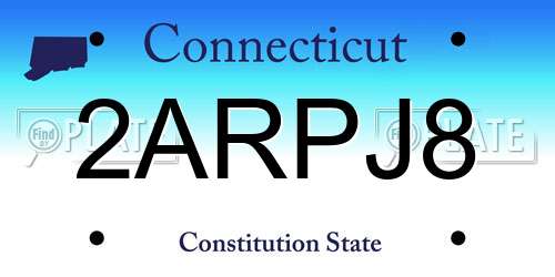 2ARPJ8 Connecticut License Plate