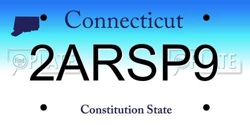2ARSP9 Connecticut License Plate